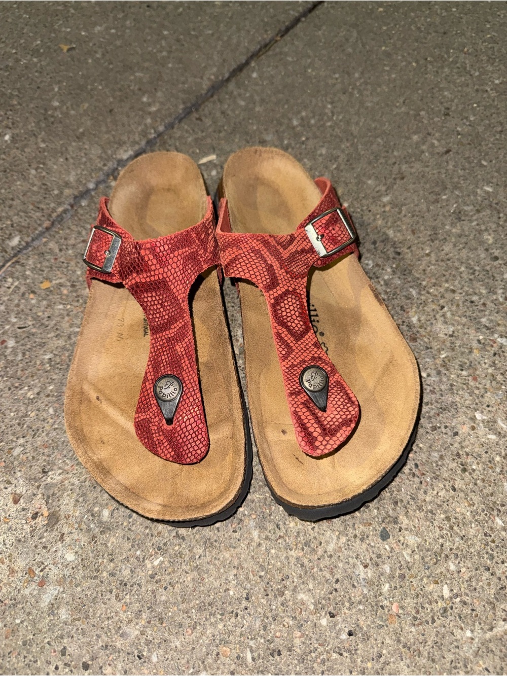 Papillio by Birkenstock Gizeh Shiny Python thong sandals